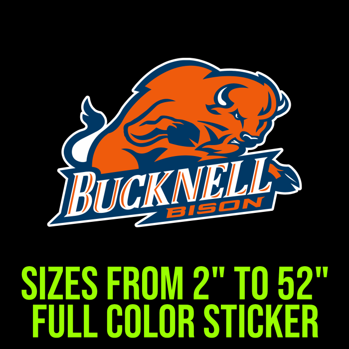 Bucknell Bison Full Color Vinyl Decal - Custom Size