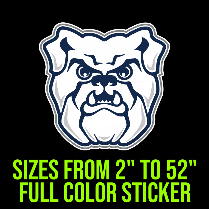 Butler Bulldogs Full Color Vinyl Decal - Custom Size