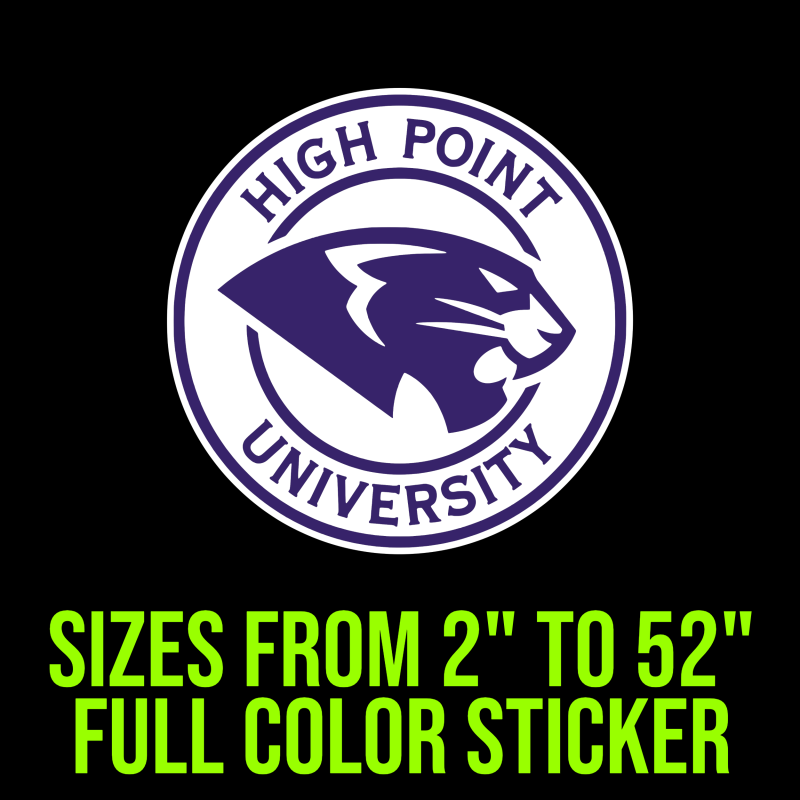 High Point University Full Color Vinyl Decal - Custom Size