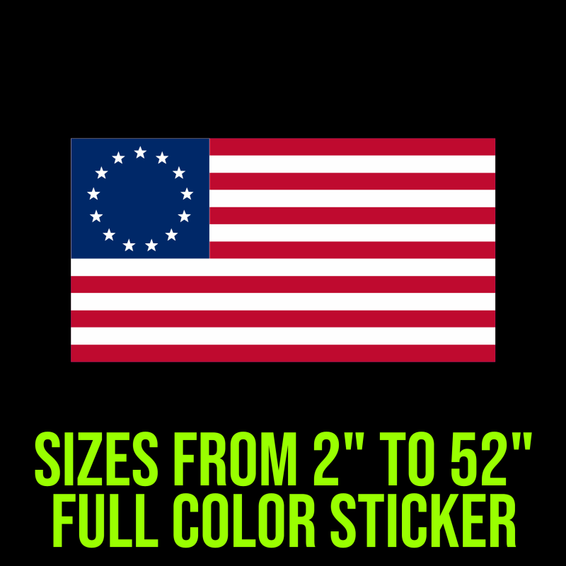 Betty Ross Flag Full Color Vinyl Decal - custom size