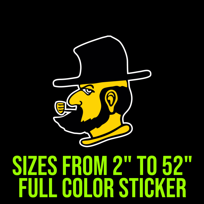 Appalachian State Mountaineers Full Color Vinyl Decal- Custom Size