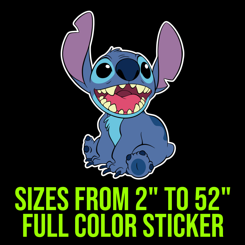 Stitch Full Color Vinyl Sticker - Custom Size