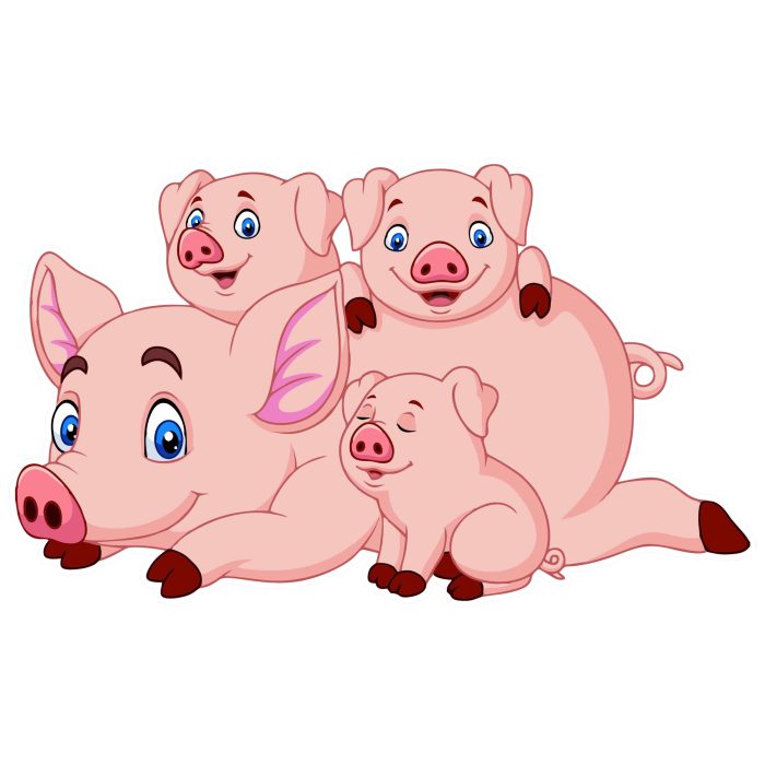 Pig Family - Full Color Vinyl Decal