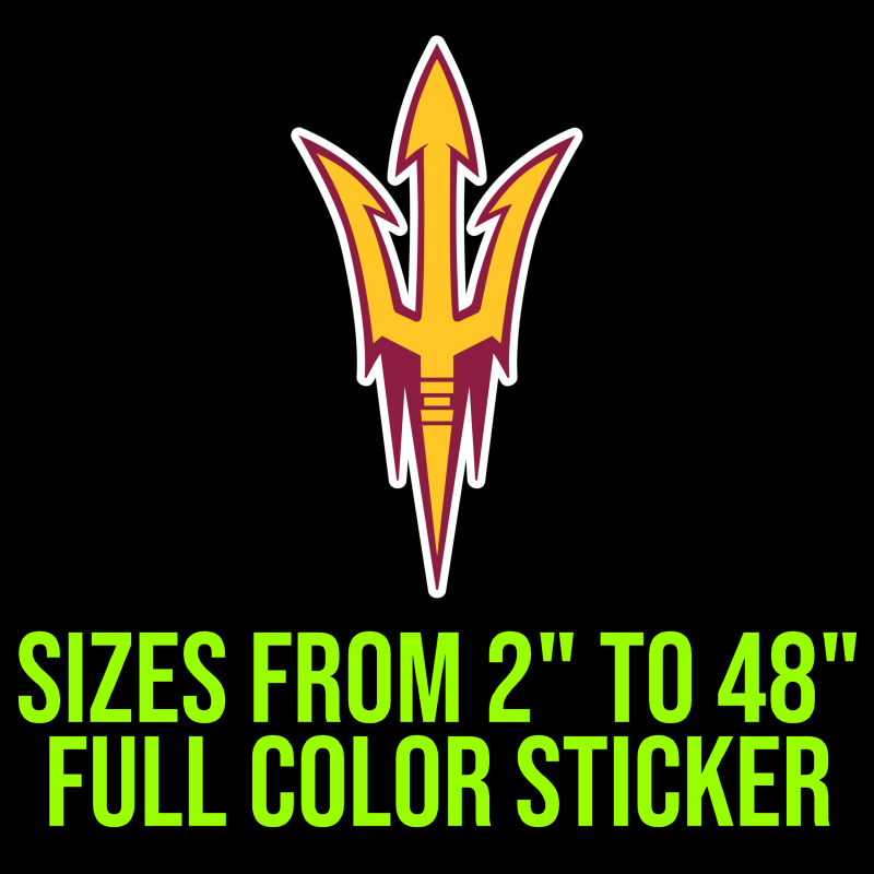 Arizona State Sun Devils Full Color Vinyl Decal - Custom Size
