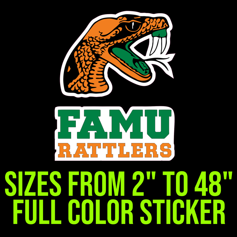 FAMU Rattlers Full Color Vinyl Decal - Custom Size