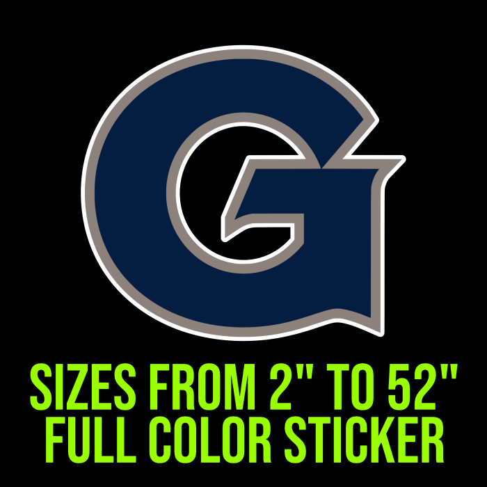 Georgetown University Hoyas Full Color Vinyl Decal - Custom Size