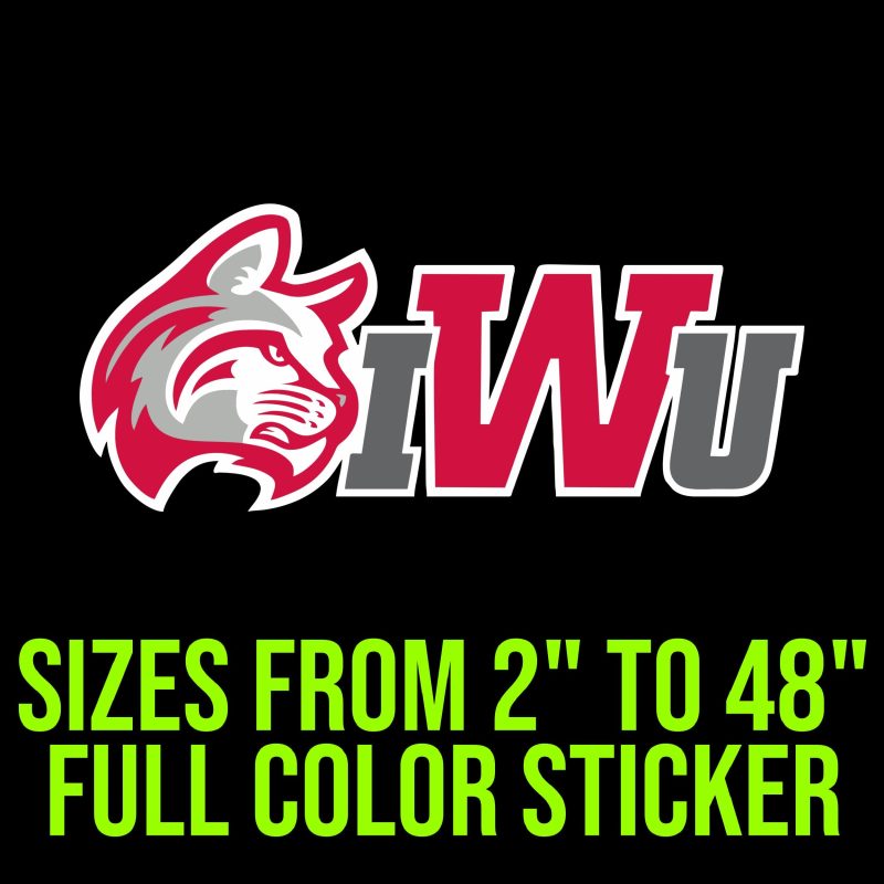 Indiana Wesleyan Full Color Vinyl Decal - Custom Size