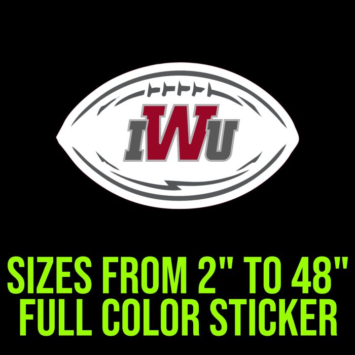 Indiana Wesleyan Full Color Vinyl Decal - Custom Size
