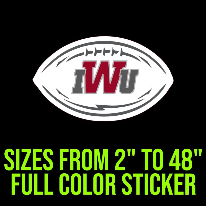 Indiana Wesleyan Full Color Vinyl Decal - Custom Size