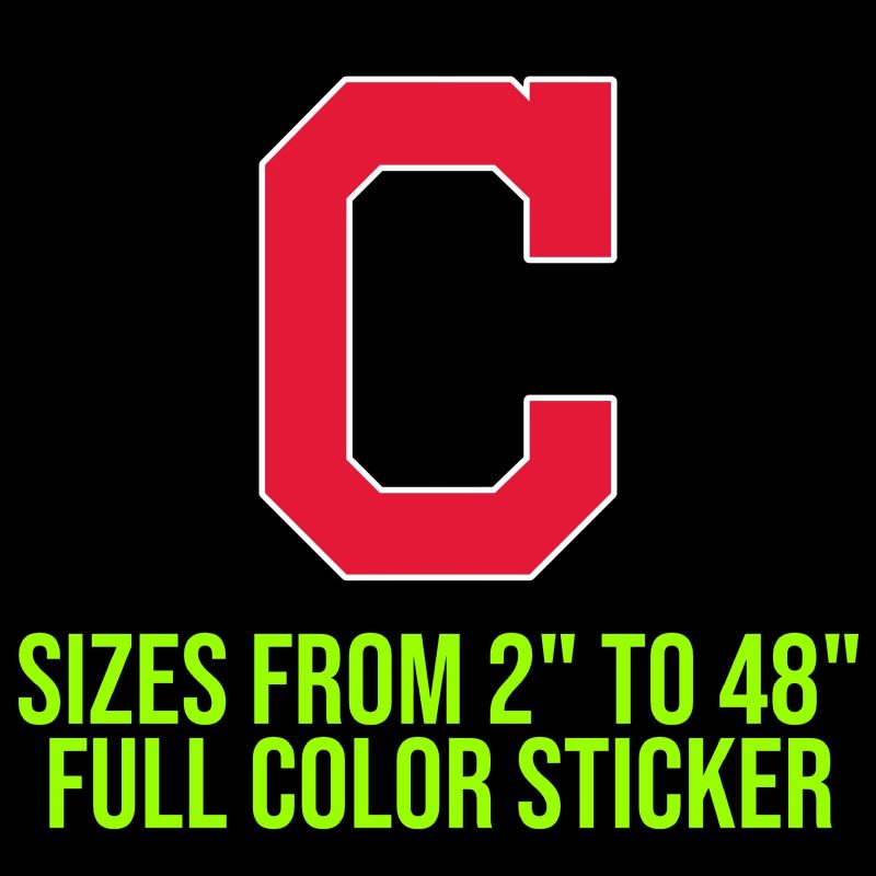 Cleveland Indians - Red C - Full Color Vinyl Sticker - Custom Size