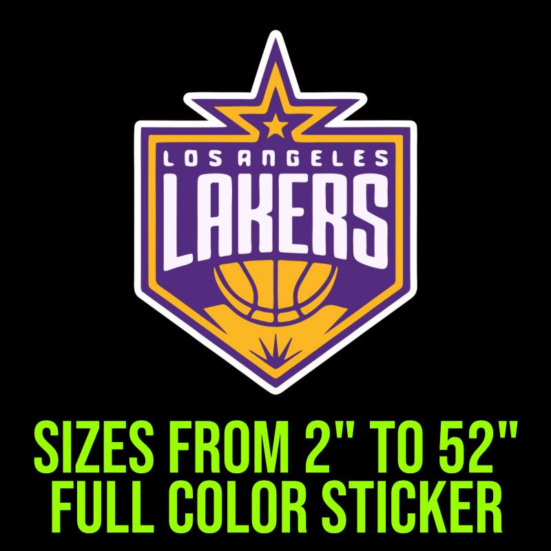 Los Angeles Lakers Full Color Vinyl Sticker - Custom Size