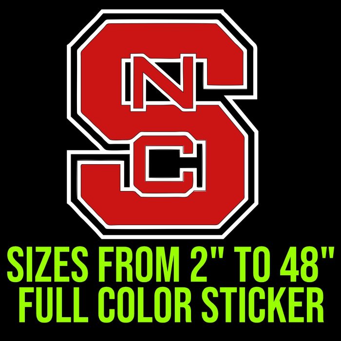 NC State Wolfpack Full Color Vinyl Decal - Custom Size