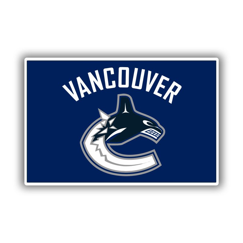 Vancouver Canucks - Square With Vancouver And C - Full Color Vinyl Sticker - Custom Size