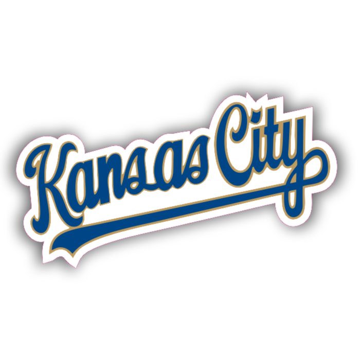 Kansas City Royals - Name Cursive - Full Color Vinyl Sticker - Custom Size