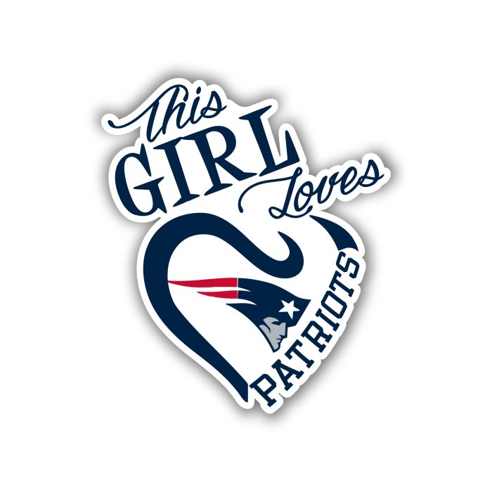 New England Patriots Full Color Vinyl Sticker - Custom Size