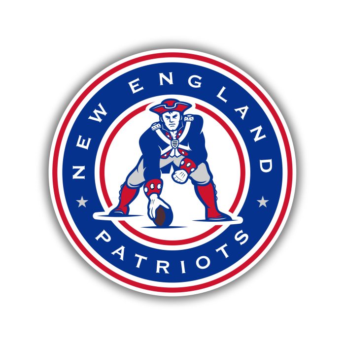 New England Patriots Full Color Vinyl Sticker - Custom Size