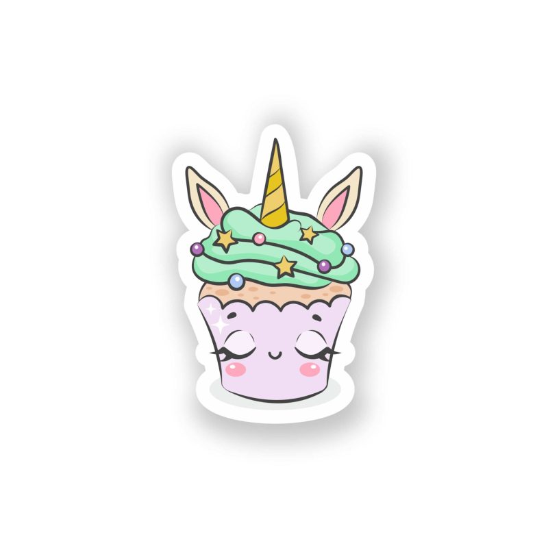 Unicorn Cupcake Full Color Vinyl Decal - Custom Size
