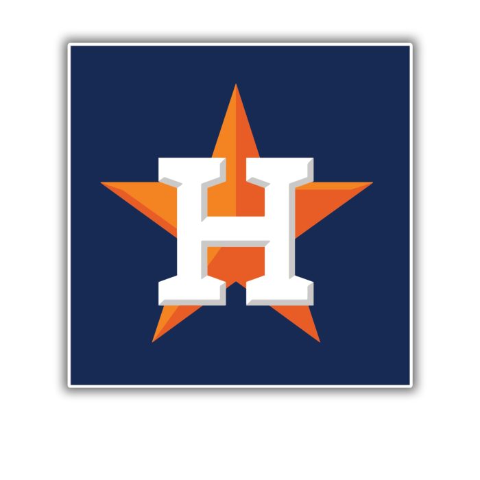 Houston Astros - Blue Square - Full Color Vinyl Sticker - Custom Size