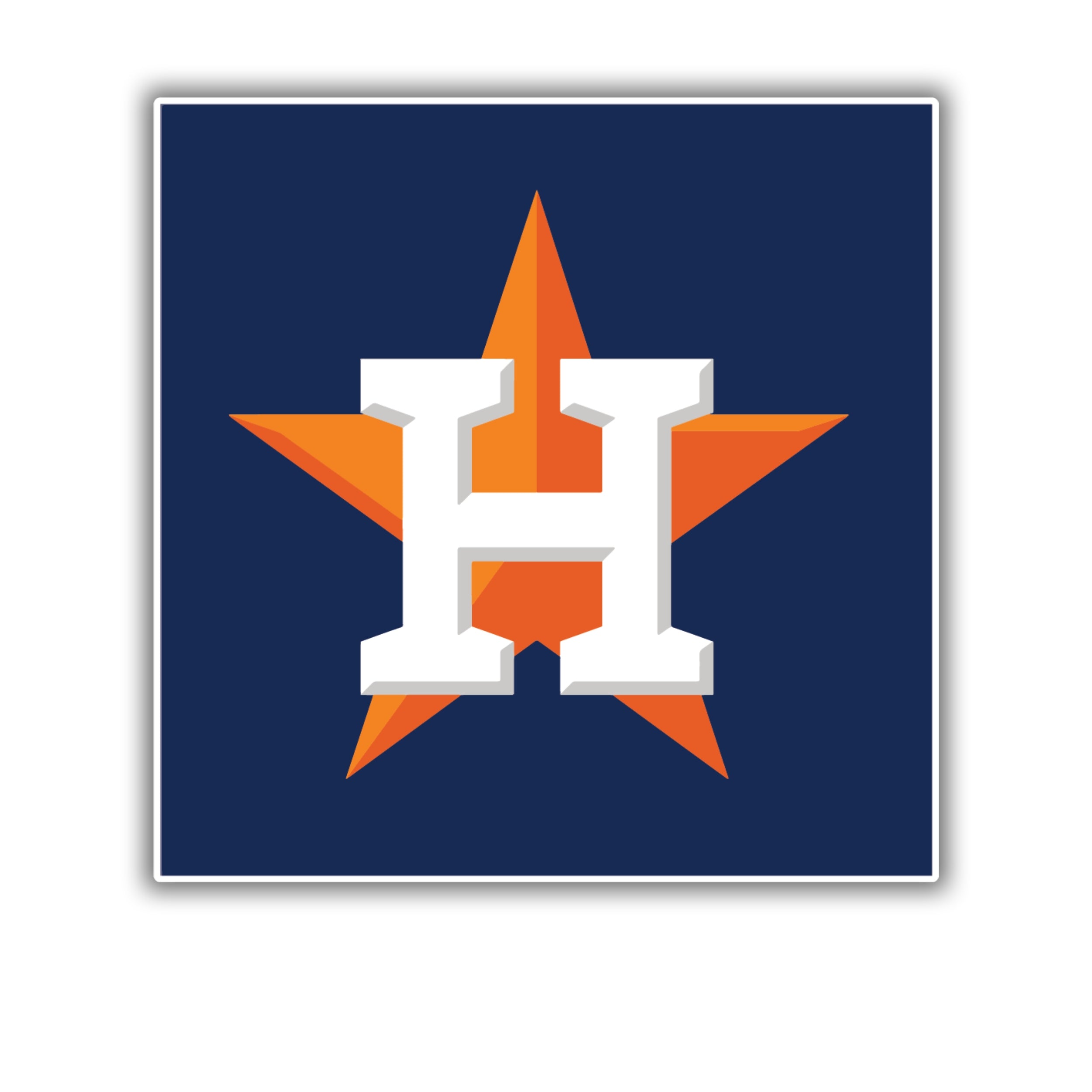 Houston Astros - Blue Square - Full Color Vinyl Sticker - Custom Size