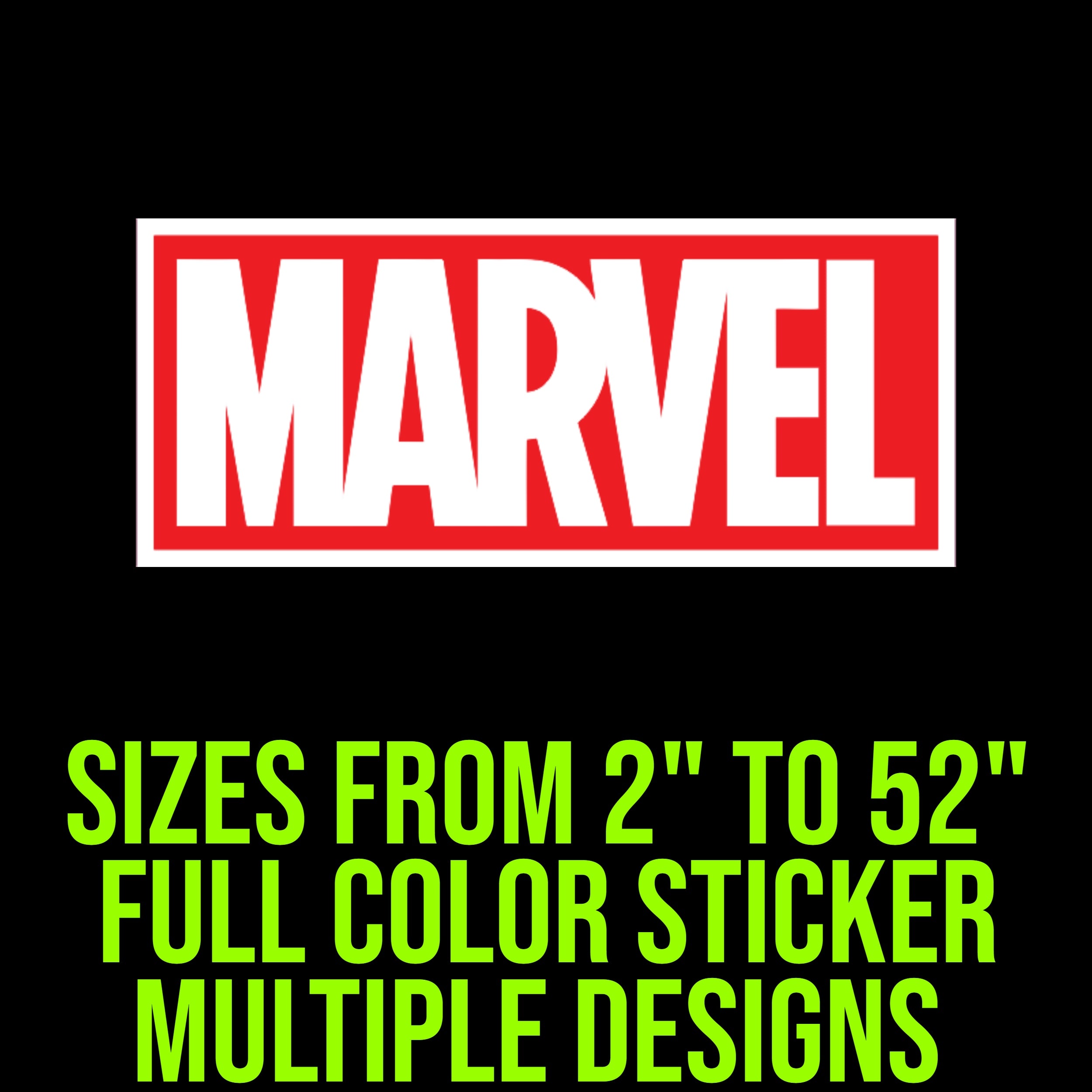 Marvel - Full Color Vinyl Sticker - Custom Size