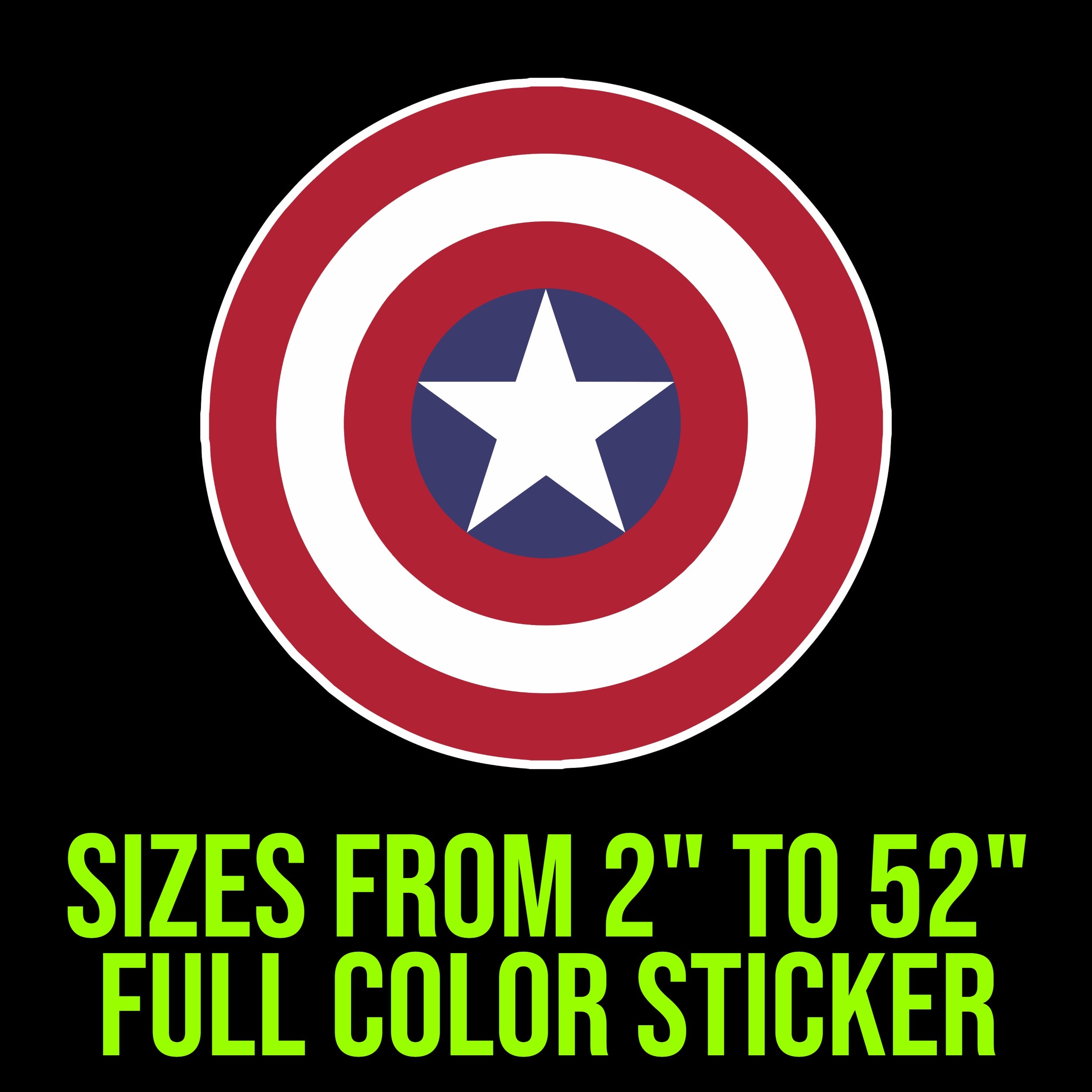 Captain America - Full Color Vinyl Sticker - Custom Size
