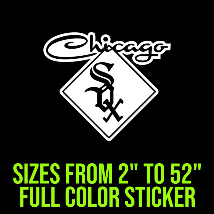 Chicago White Sox - Plate - Full Color Vinyl Sticker - Custom Size