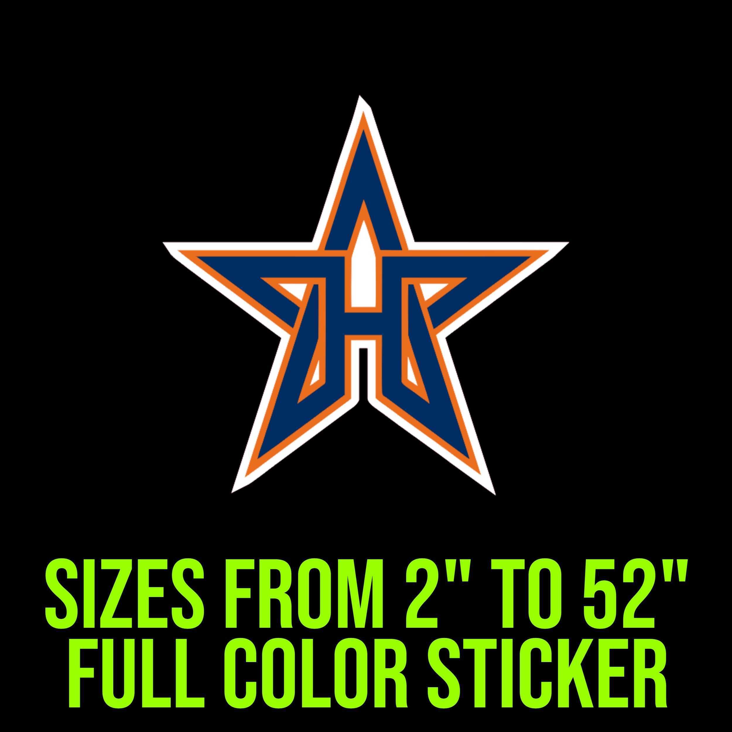 Houston Astros - Star - Full Color Vinyl Sticker - Custom Size