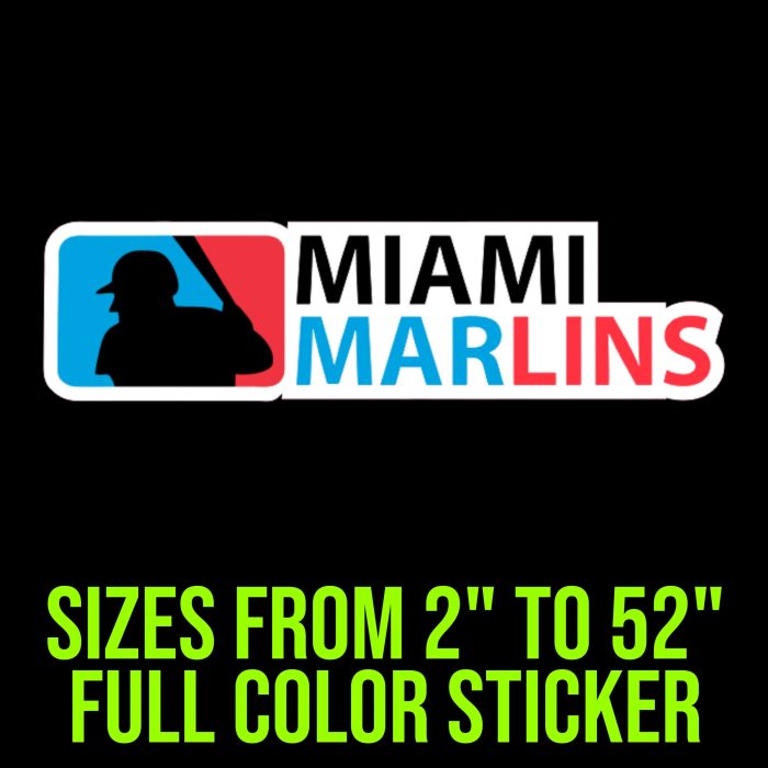 Miami Marlins - MLB Logo - Full Color Vinyl Sticker - Custom Size