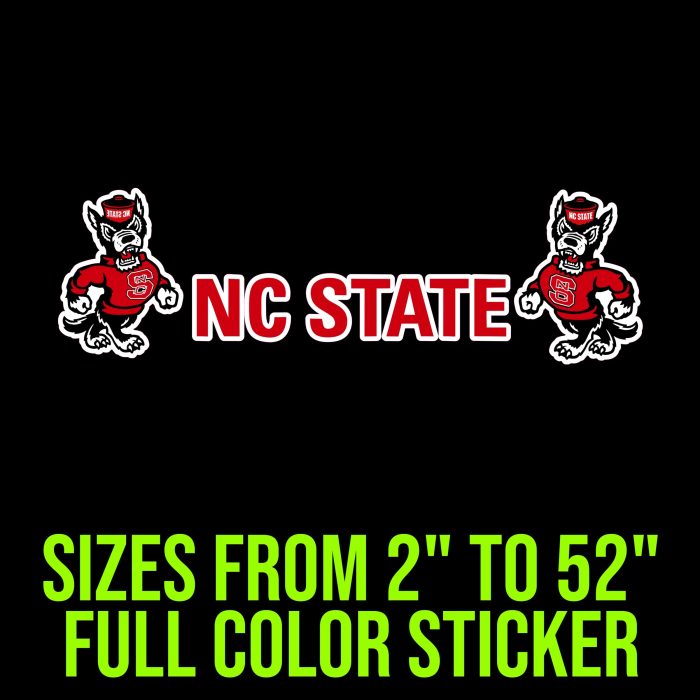 NC State Wolfpack Full Color Vinyl Decal - Custom Size