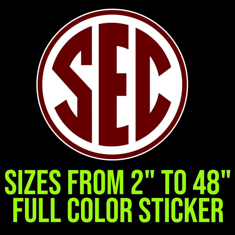 Mississippi State Bulldogs- SEC color matched - Full Color Vinyl Decal - Custom Size