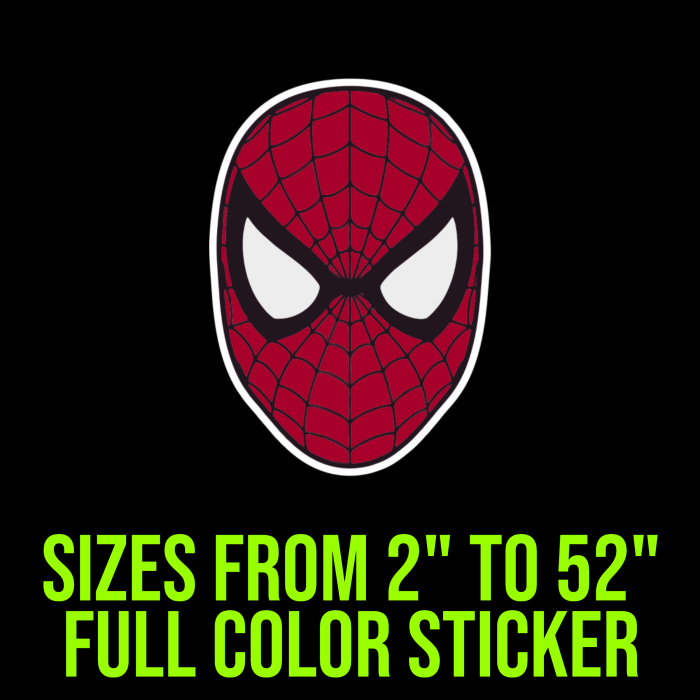 Spiderman Full Color Vinyl Decal - Custom Size