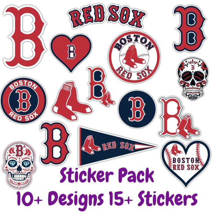 Boston Red Sox Sticker Pack; Hydroflask decal ; Laptop Decal ; Yeti Decal; Cell phone Decal;  Vinyl Car Decal- Custom Size