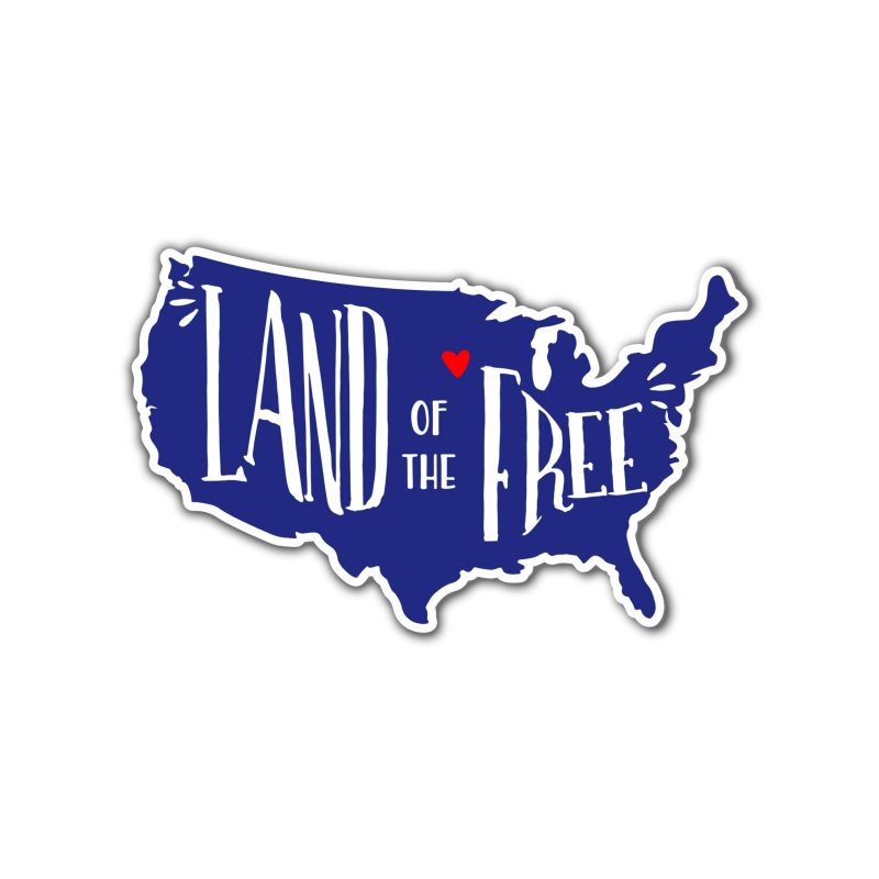 Land of the free Full Color Vinyl Decal - custom size