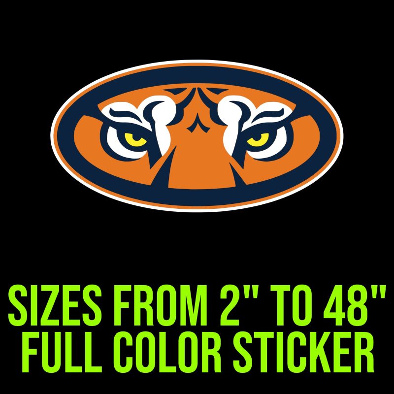 Auburn Tigers Full Color Vinyl Decal - Custom Size