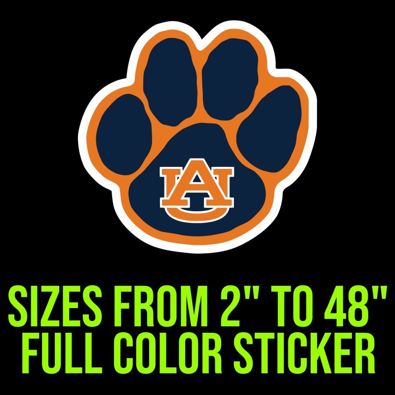 Auburn Tigers Full Color Vinyl Decal - Custom Size