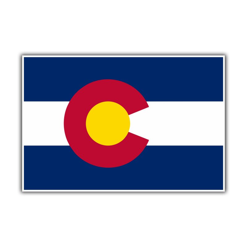 Colorado State Flag Full Color Vinyl Decal - Custom Size