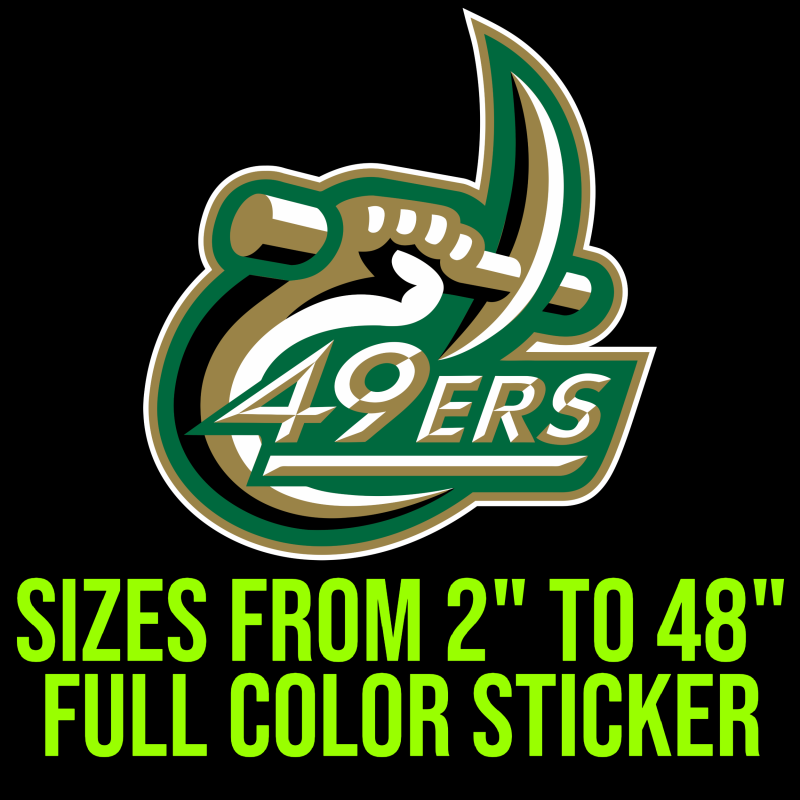 Charlotte 49ers Full Color Vinyl Decal - Custom Size