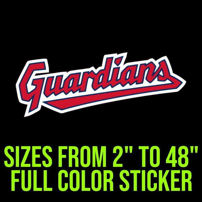 Cleveland Guardians Full Color Vinyl Sticker - Custom Size