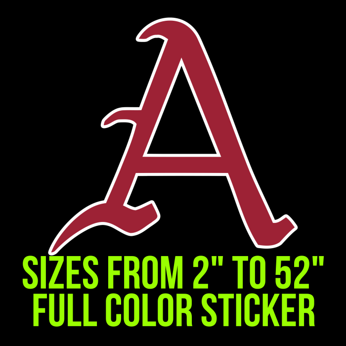 Arkansas Razorbacks Full Color Vinyl Decal - Custom Size