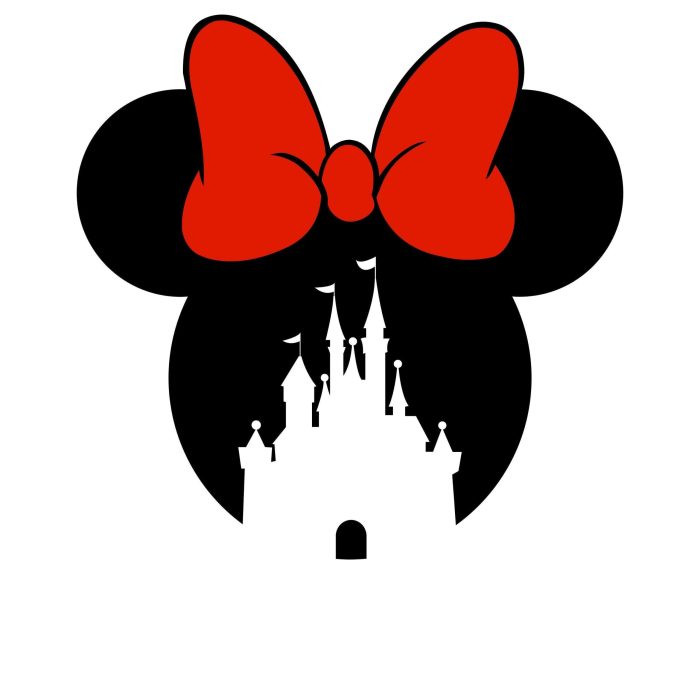 Minnie Mouse Head with Castle Vinyl Decal - Custom Size - Image 8
