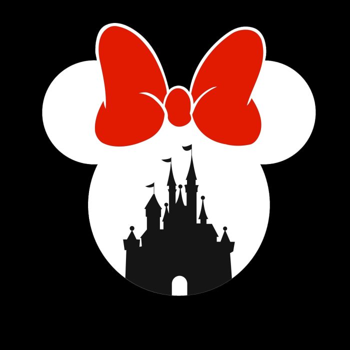 Minnie Mouse Head with Castle Vinyl Decal - Custom Size - Image 9
