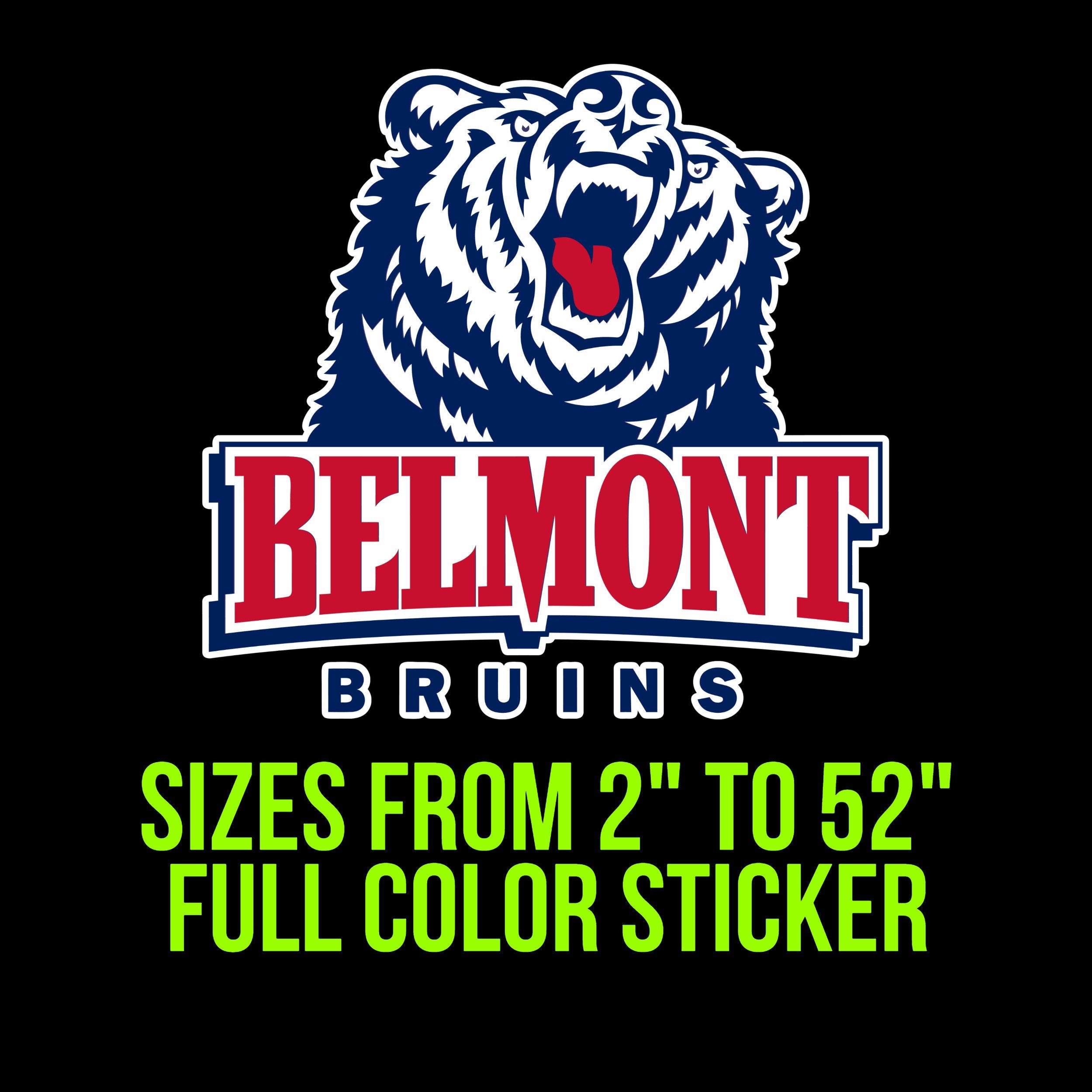 Belmont Bruins Vinyl Decal - Custom Size