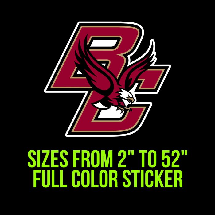 Boston College Eagles Full Color Vinyl Decal - Custom Size