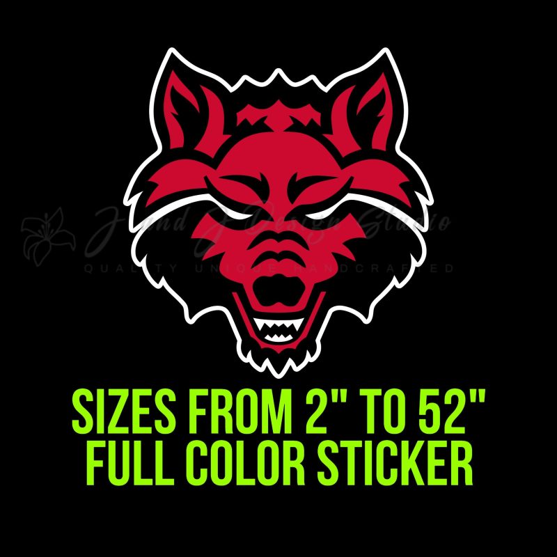 Arkansas State Red Wolves Vinyl Decal - Custom Size