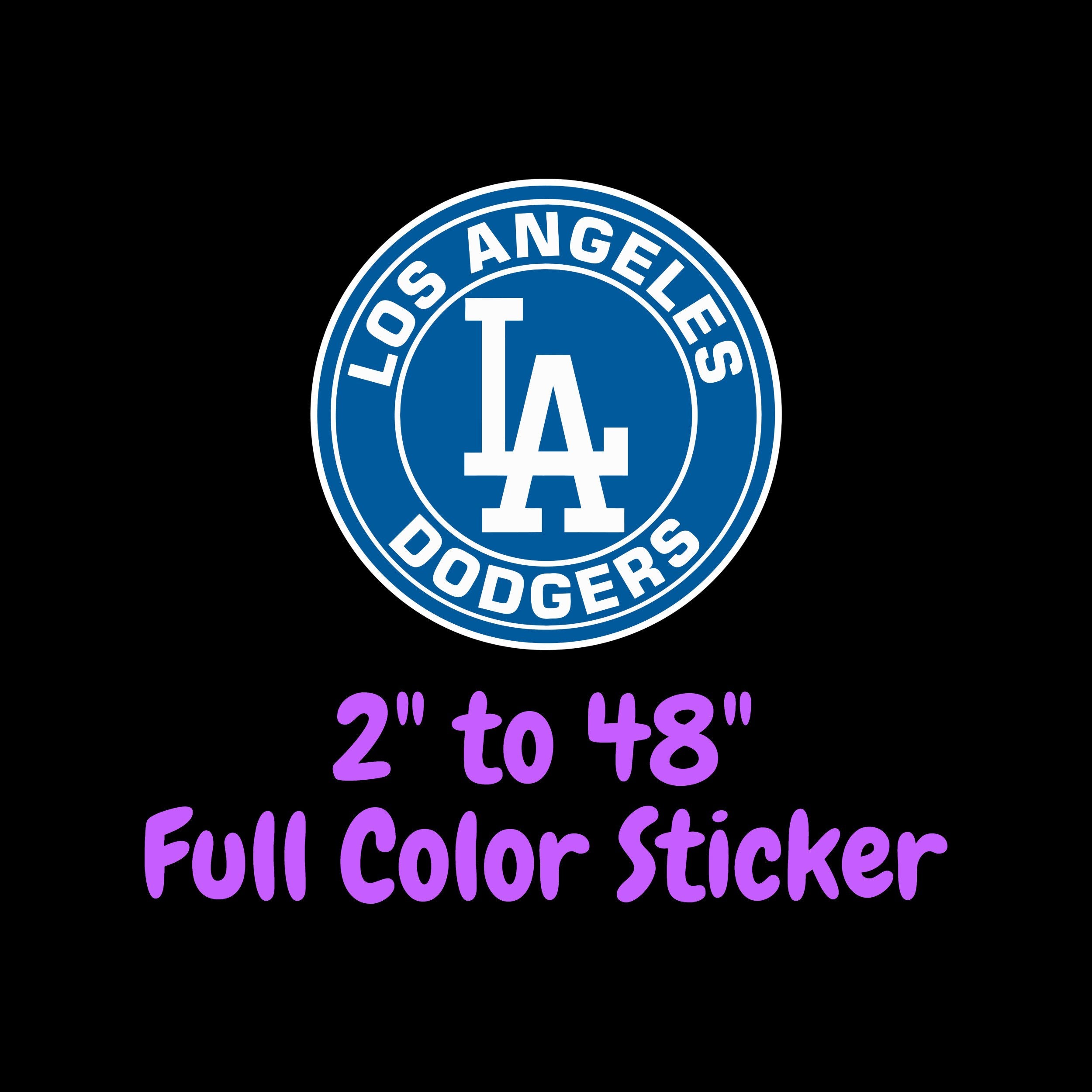 Los Angeles Dodgers - Blue Circle With White Words - Full Color Vinyl Sticker - Custom Size