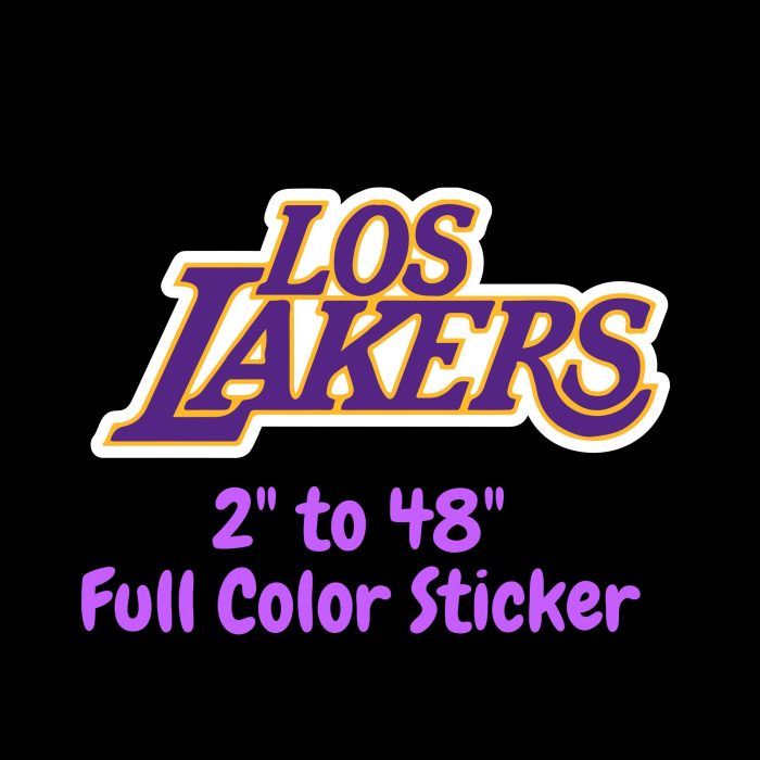 Los Angeles Lakers Full Color Vinyl Sticker - Custom Size