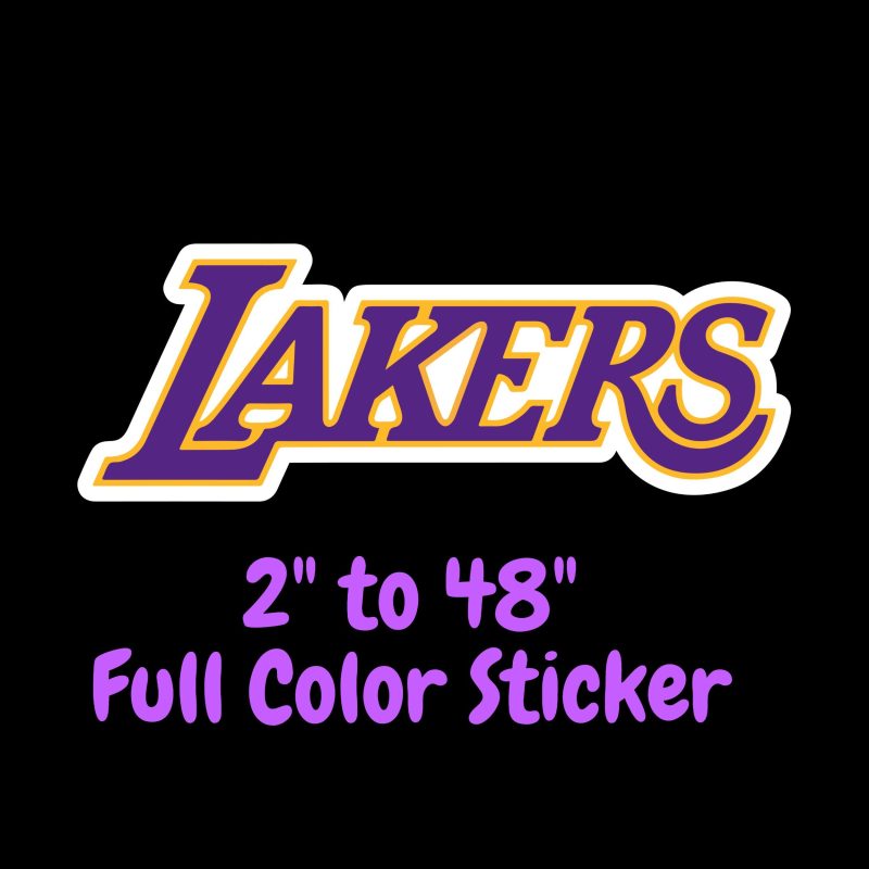 Los Angeles Lakers Full Color Vinyl Sticker - Custom Size