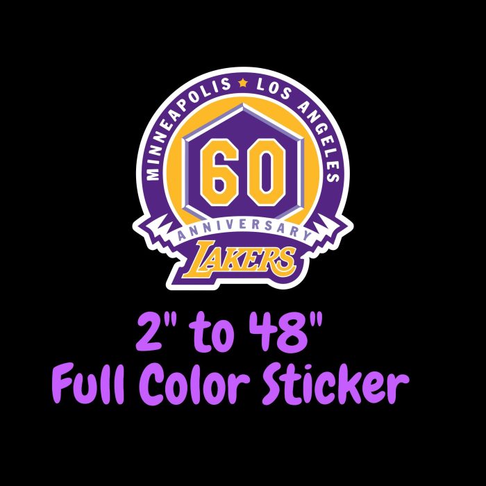 Los Angeles Lakers Full Color Vinyl Sticker - Custom Size
