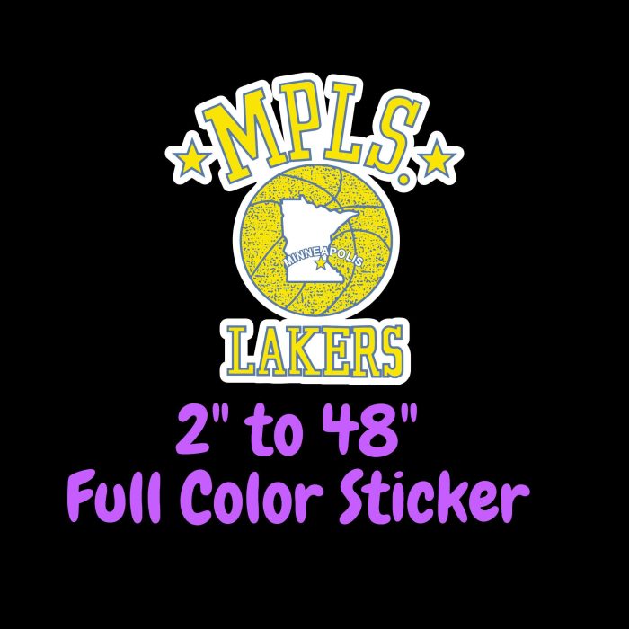 Los Angeles Lakers Full Color Vinyl Sticker - Custom Size