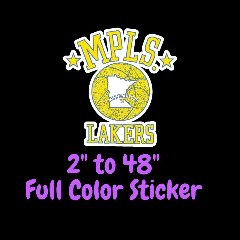 Los Angeles Lakers Full Color Vinyl Sticker - Custom Size